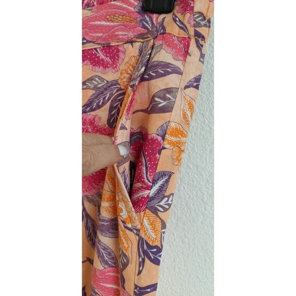 Women's OLD NAVY Floral Print High Waisted Wide Leg Playa Pants Medium Tall - Picture 6 of 10